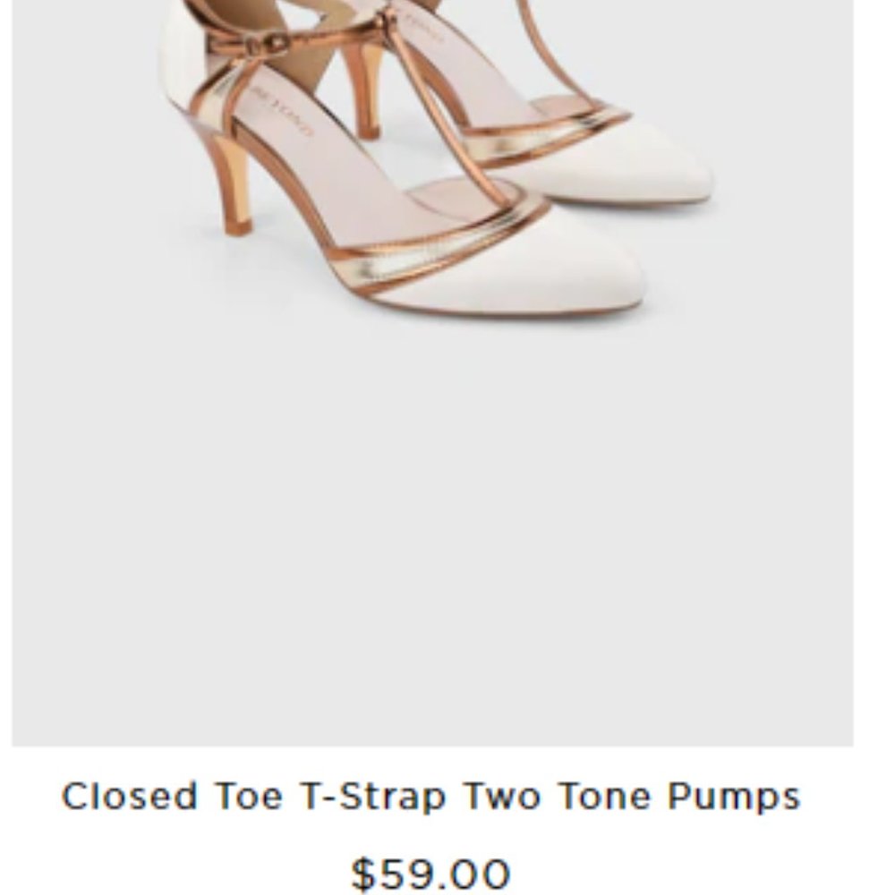 Closed toe, T-strap two tone pumps from Babeyond (20's flappers style)
